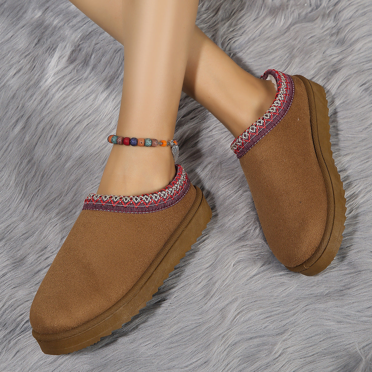 CURVD Cozy Suede-Look Slippers