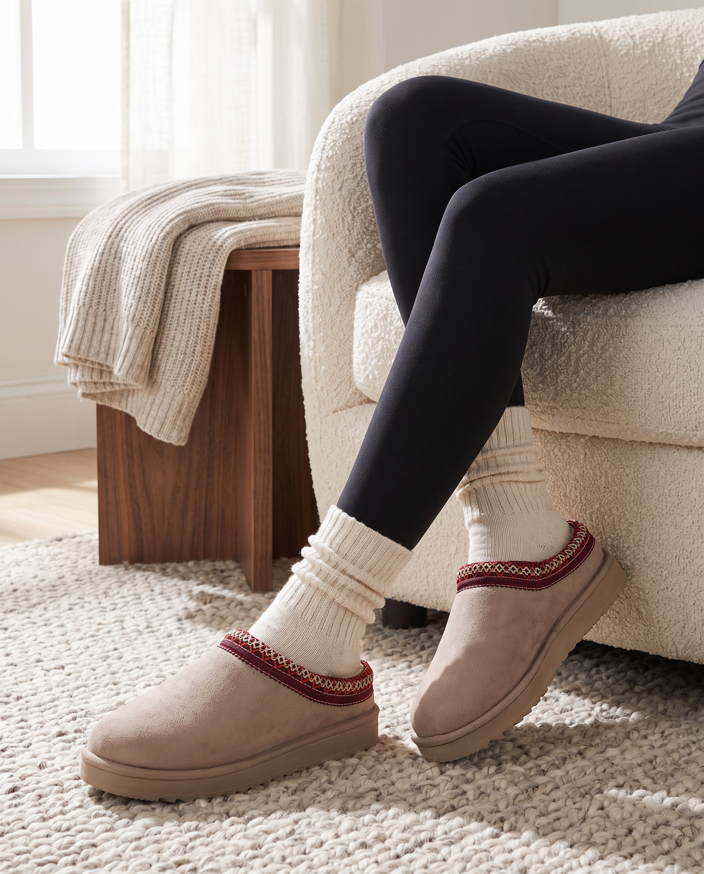 CURVD Cozy Suede-Look Slippers